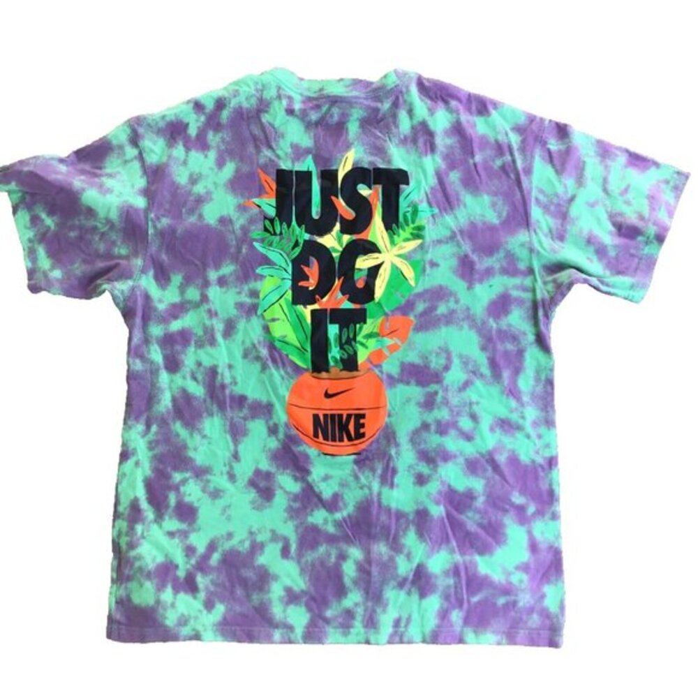 Nike Max90 Just Do It Basketball Shirt Medium Tie-Dye Hawaiian Theme